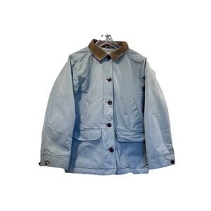 VTG LL Bean Barn Coat Women's Small Jacket Blue Quilt Lined Chore Jacket